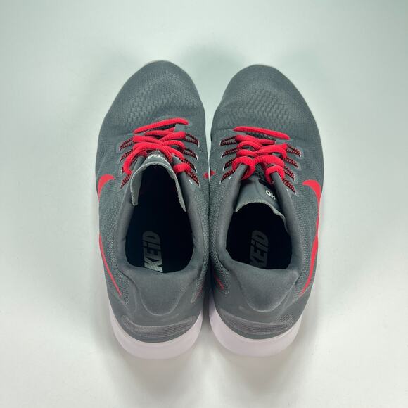 Nike Free Run 2017 Dark Grey Red Swoosh Running Shoes AA1156-991 Women's Size 9 - Picture 6 of 10